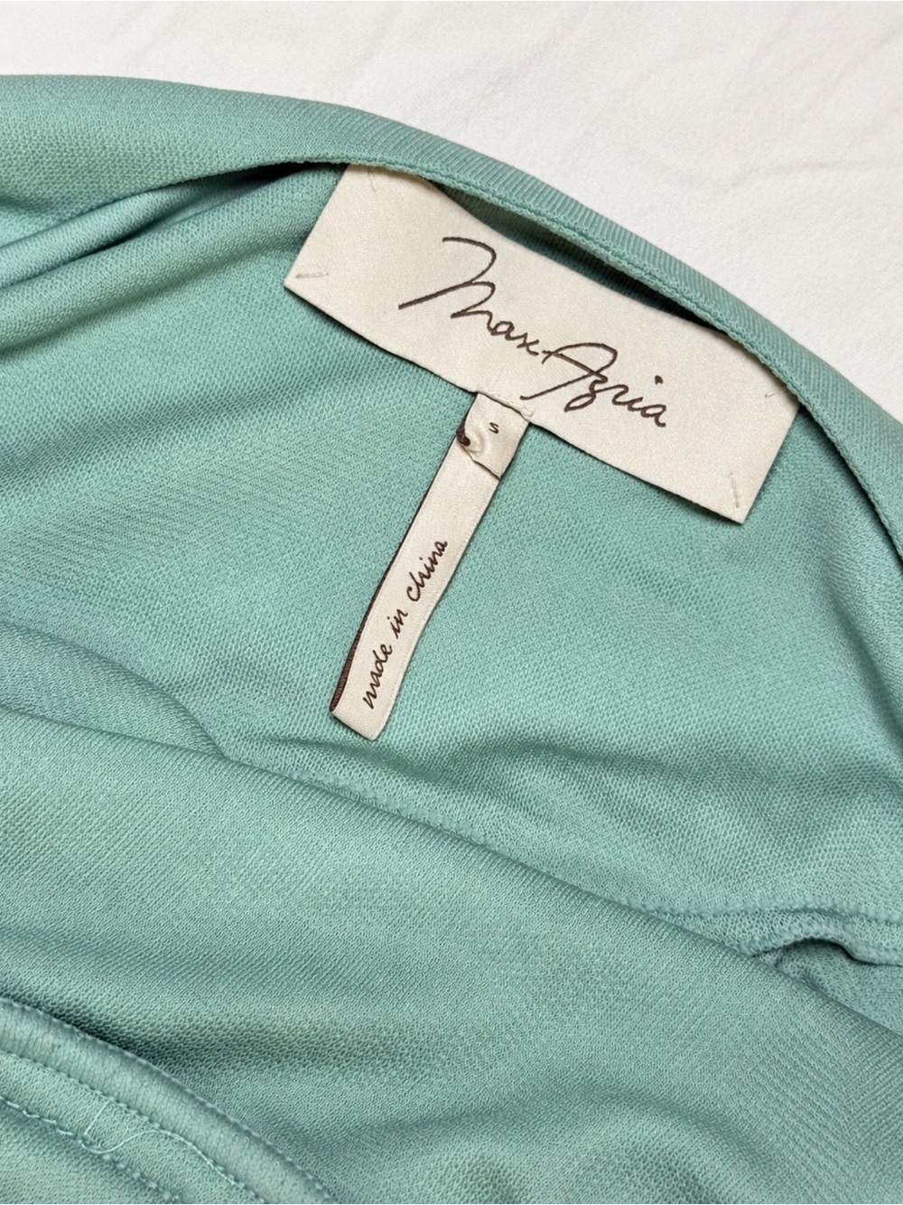 Max Azria Mint Green Greek Goddess Draped Open Back Dress Size Small - Picture 5 of 5